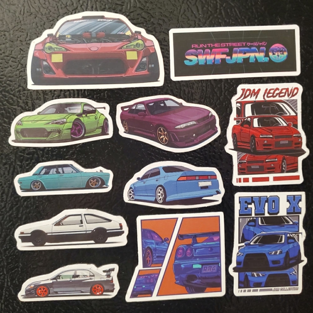 JDM Custom Cars Magnet Set Handmade ~ Evo AE86 240 BRZ